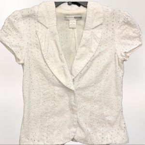 Necessary Objects White EYELET LACE BLAZER/JACKET Size Small 100% Cotton